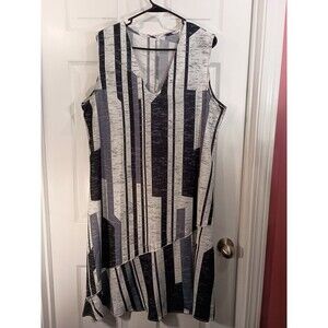 Unbranded Dress Size XL Blue Gray White Sleeveless See Measurement Photos
